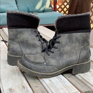 Grey combat boots